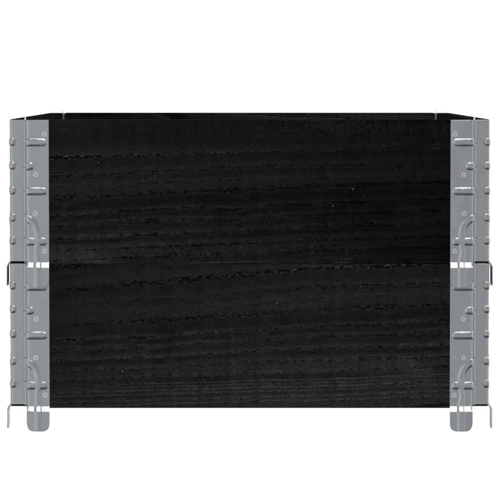 Jardinière bois de pin noir 80 x 60 x 41 cm - PANGIVO - Image 4
