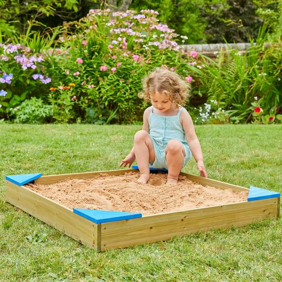 Tp Toys - Bac à sable enfant avec bâche et couverture bois FSC® - Image 1