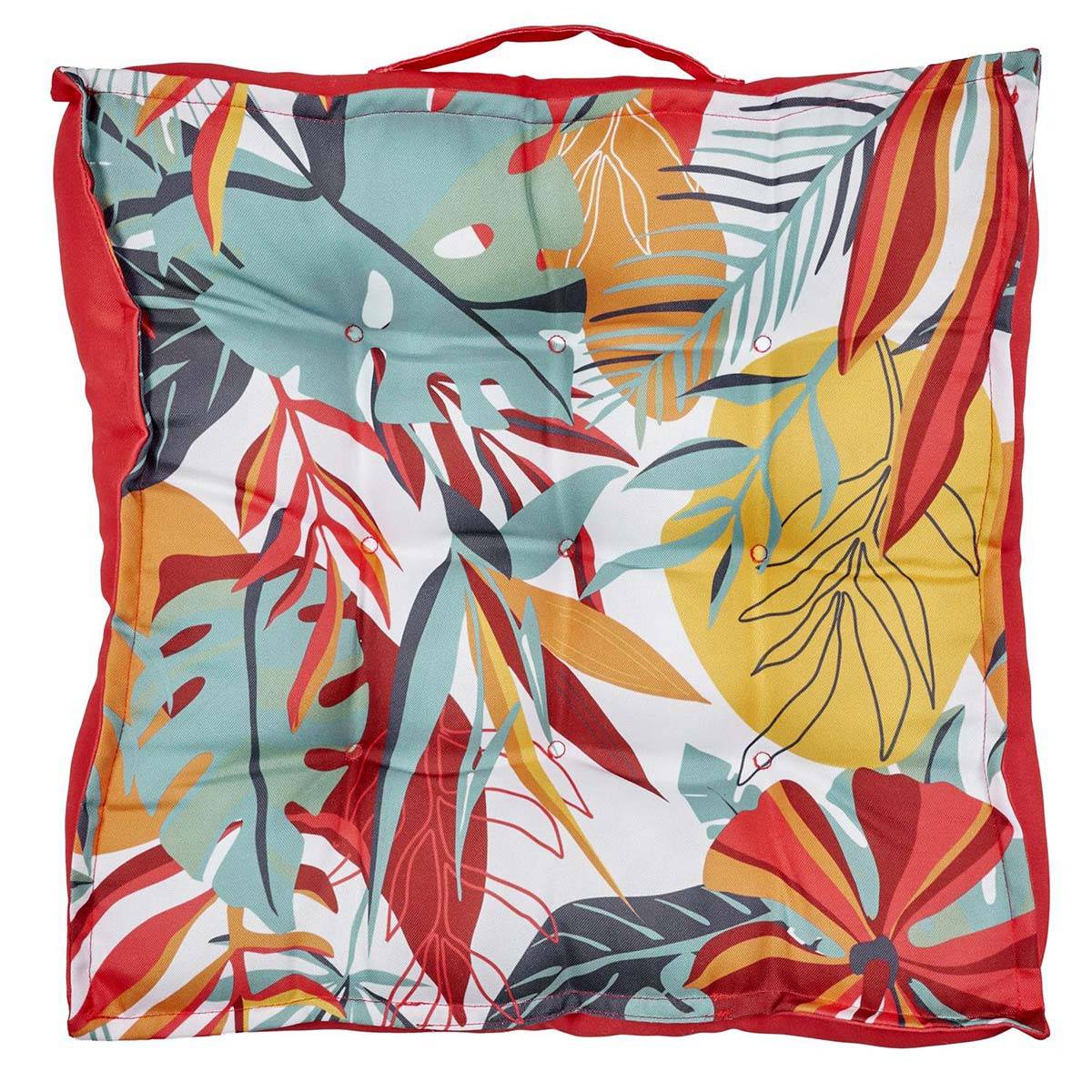The Home Deco Factory - Coussin de Sol Déco "Paradis Exotique" 40x40cm Multicolore - Image 1