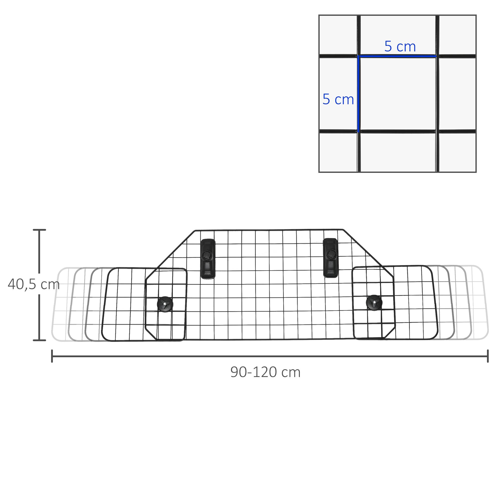 Sans Marque - Grille protection chien barrière sécurité voiture largeur ajustable 90-120 cm noir - Image 5