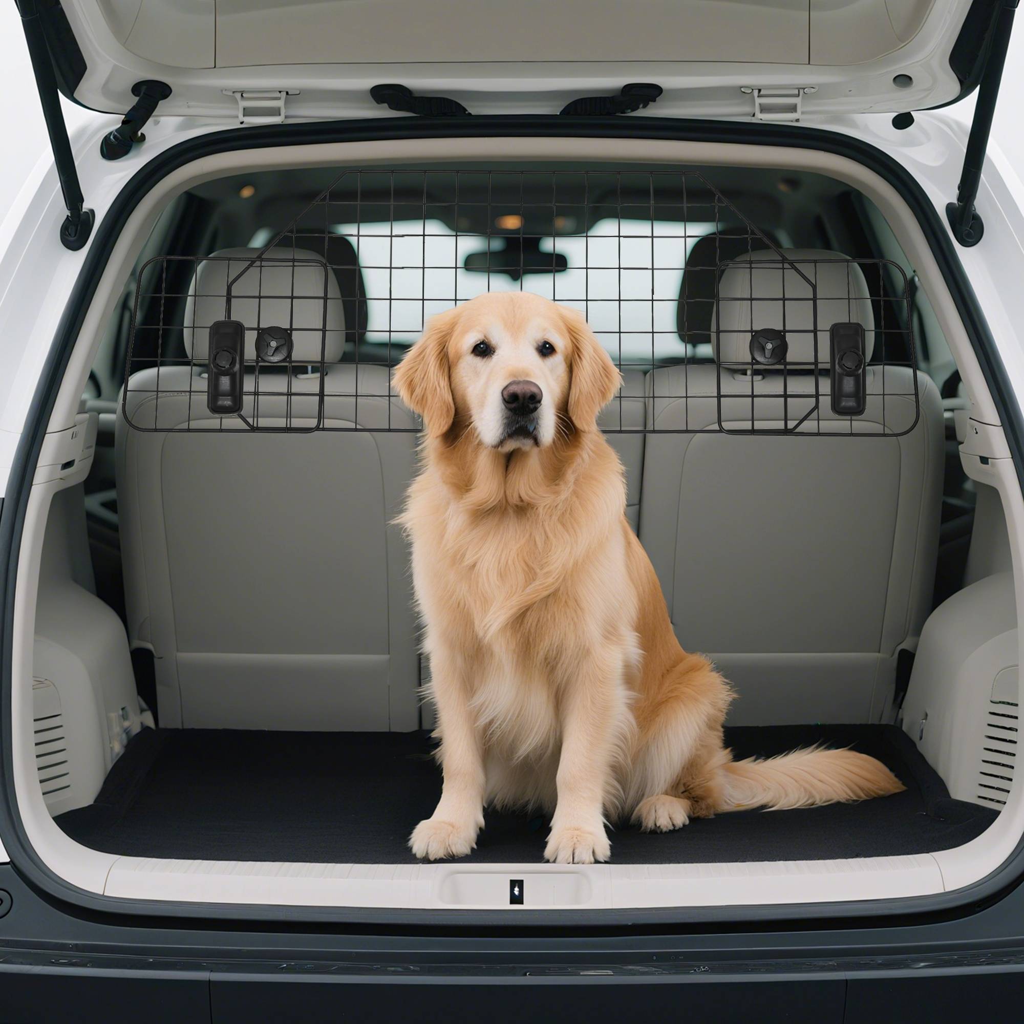 Sans Marque - Grille protection chien barrière sécurité voiture largeur ajustable 90-120 cm noir - Image 3