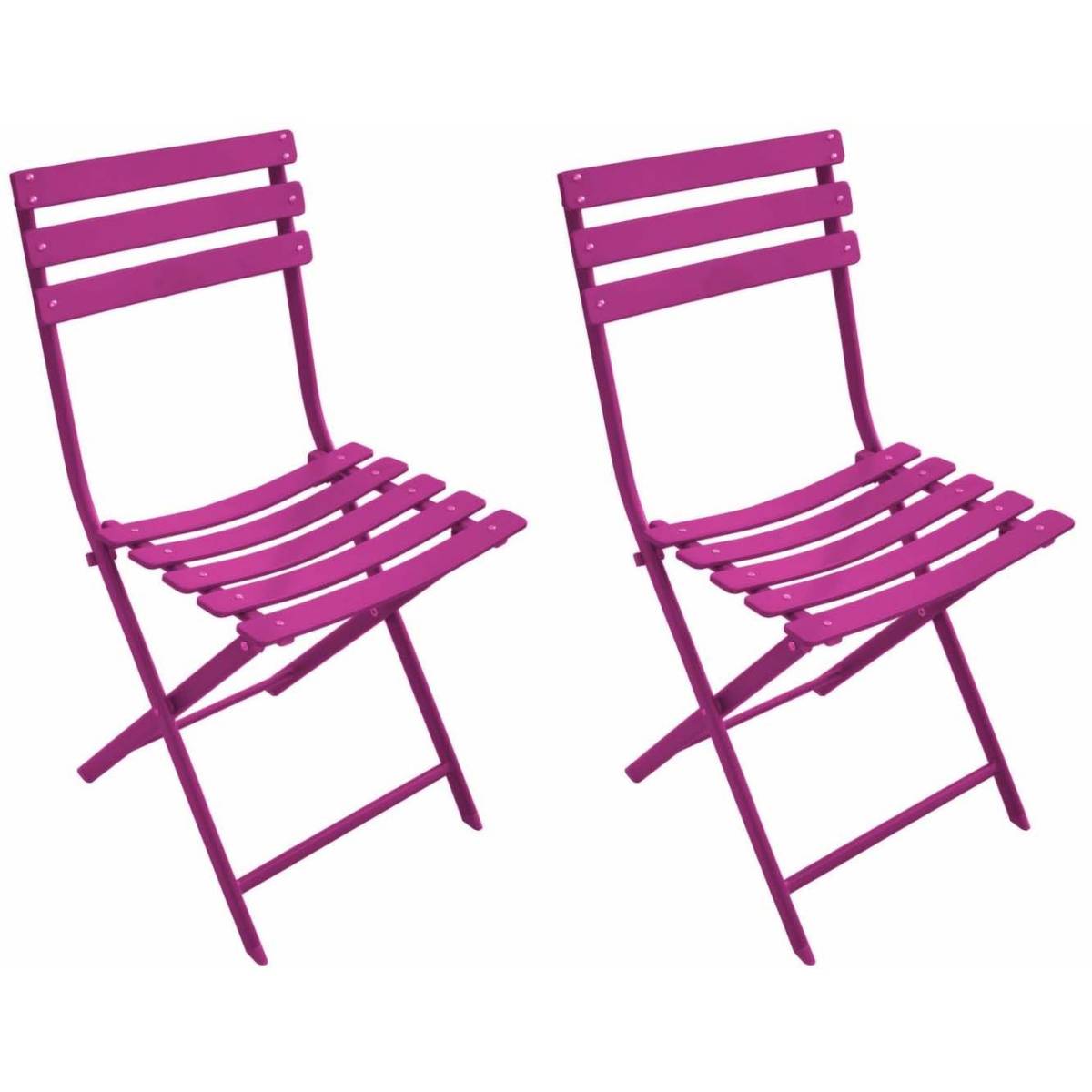 Alize - Chaise pliante en acier Nonza (Lot de 2) Framboise - Image 1