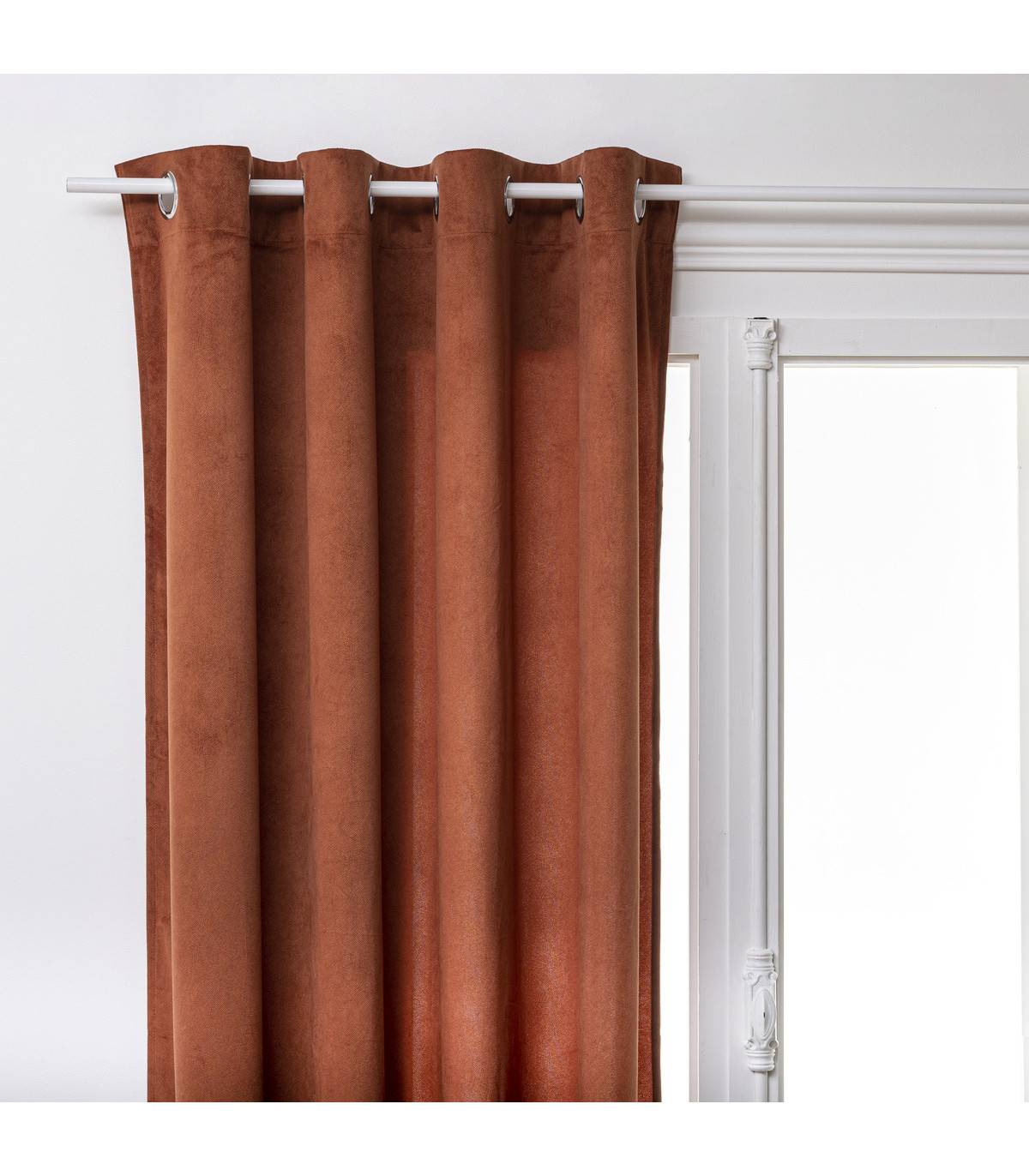 Rideau à œillets 140 x 260 cm Lilou Terracotta - Image 1