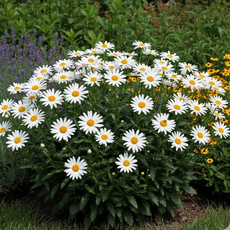 Marguerite d'été Silberprinzesschen à fleurs Blanche/ - feuillage Caduc - Godet - 5/20 cm