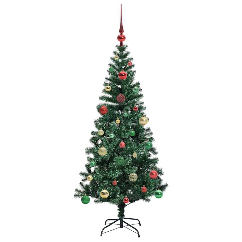 Sapin de Noël | Arbre de Noël artificiel pré-éclairé Vert 150 cm PVC et métal Maison Chic - Image 6
