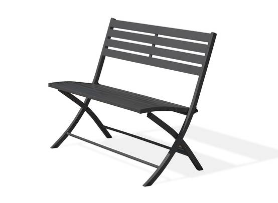 Banc de jardin pliant en aluminium - Gris anthracite - MARIUS - Image 5