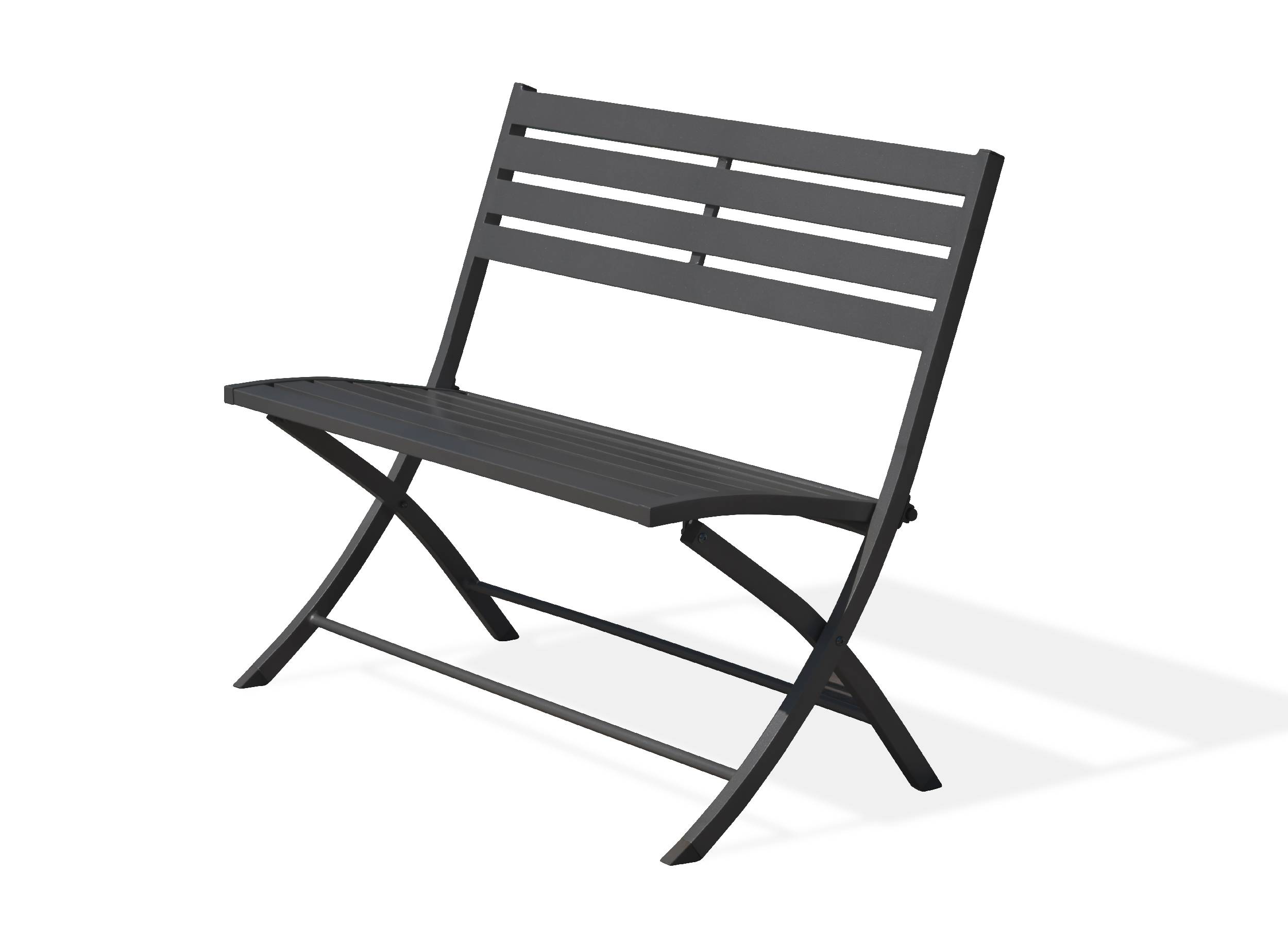 Banc de jardin pliant en aluminium  - Gris anthracite - MARIUS - Image 5