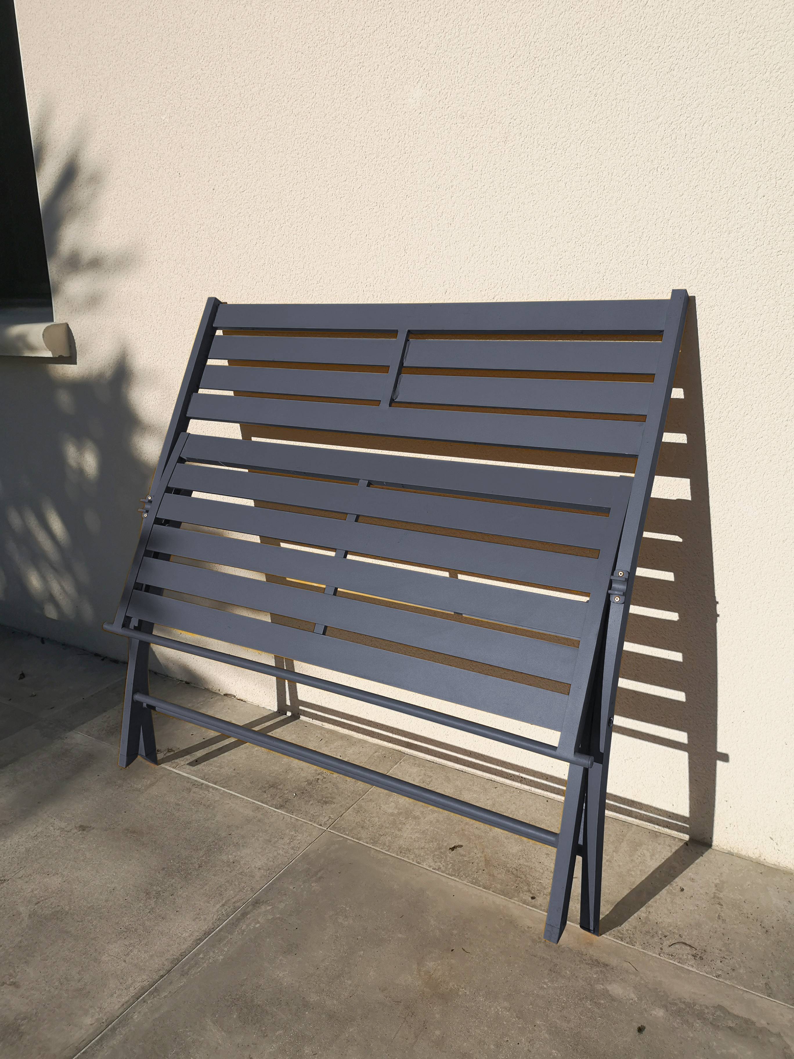 Banc de jardin pliant en aluminium  - Gris anthracite - MARIUS - Image 4