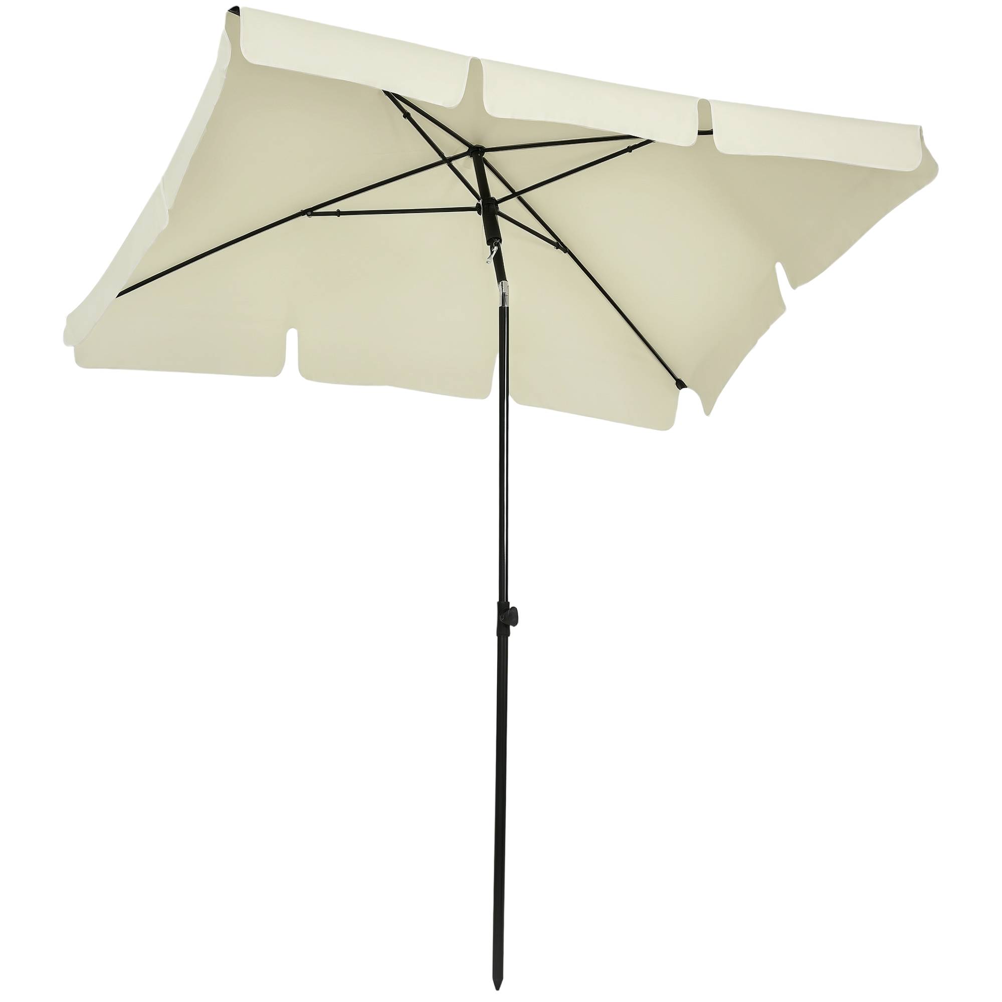 ComfortXL - Parasol droit rectangulaire aluminium jardin balcon inclinable 198x130cm beige - ComfortXL Outdoor Living - Image 1