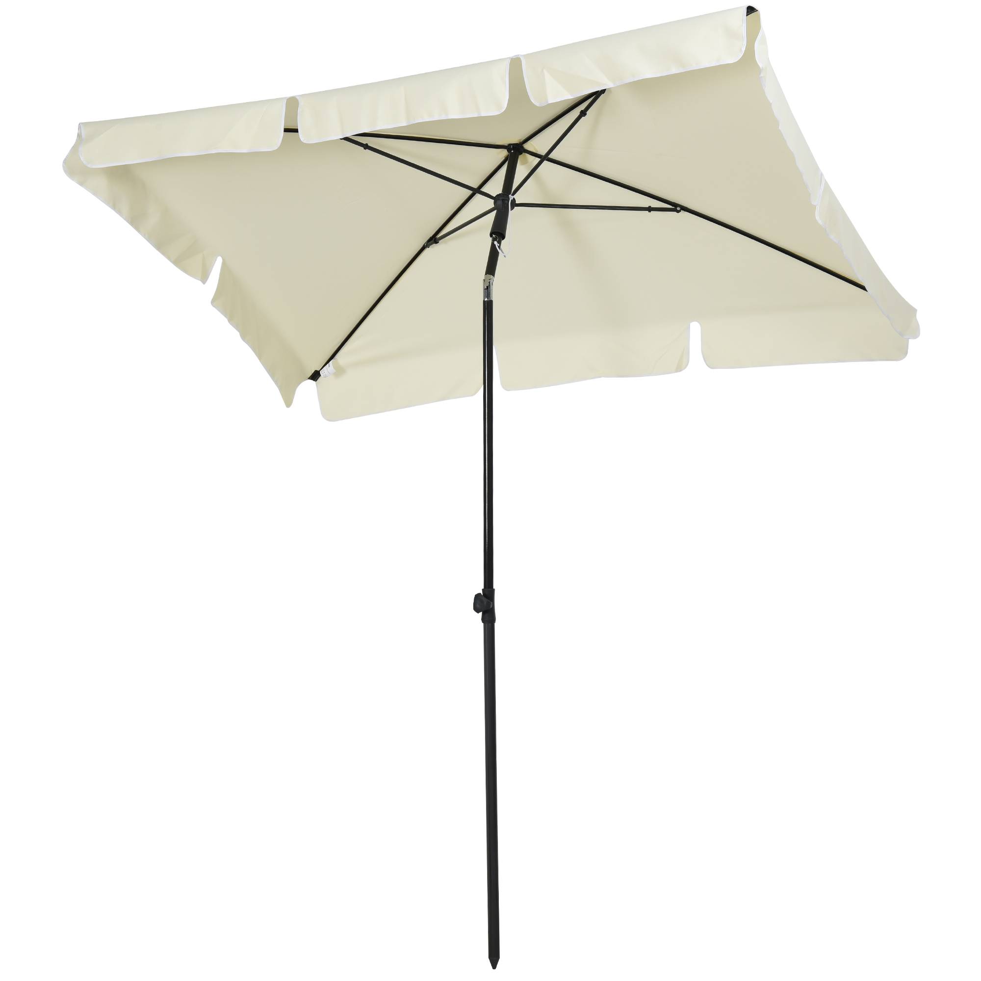 ComfortXL - Parasol droit rectangulaire aluminium jardin balcon inclinable 198x130cm beige - ComfortXL Outdoor Living - Image 2
