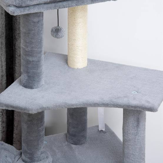 Arbre à chat panneaux de particules gris 48 x 40 x 127 cm - PANGIVO - Image 9