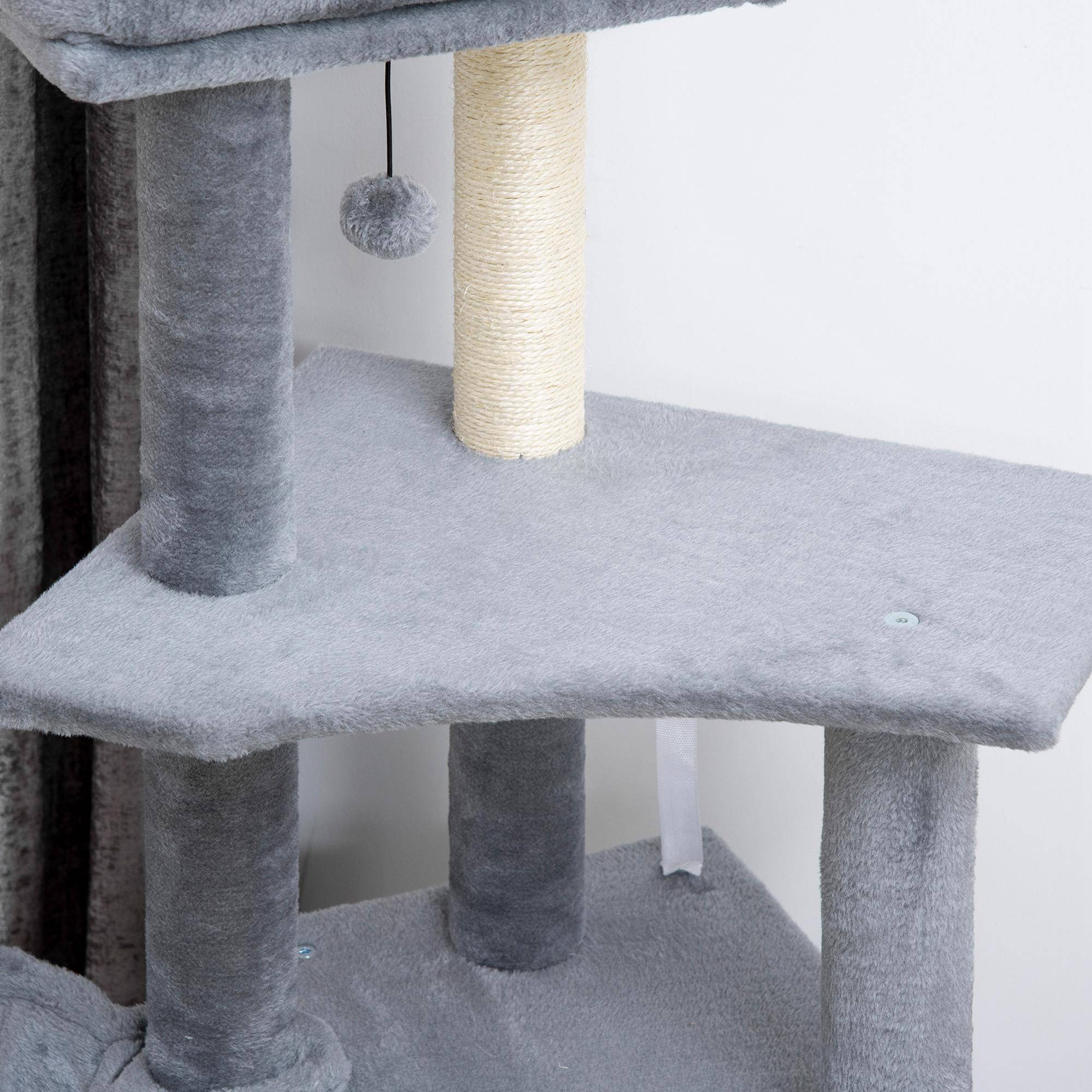 Arbre à chat panneaux de particules gris 48 x 40 x 127 cm - PANGIVO - Image 9