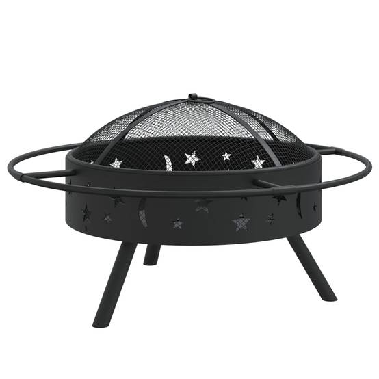 ComfortXL - Brasero Foyer Carré de Jardin 70cm en Acier avec Tisonnier et Grille – ComfortXL Outdoor Living - Image 3