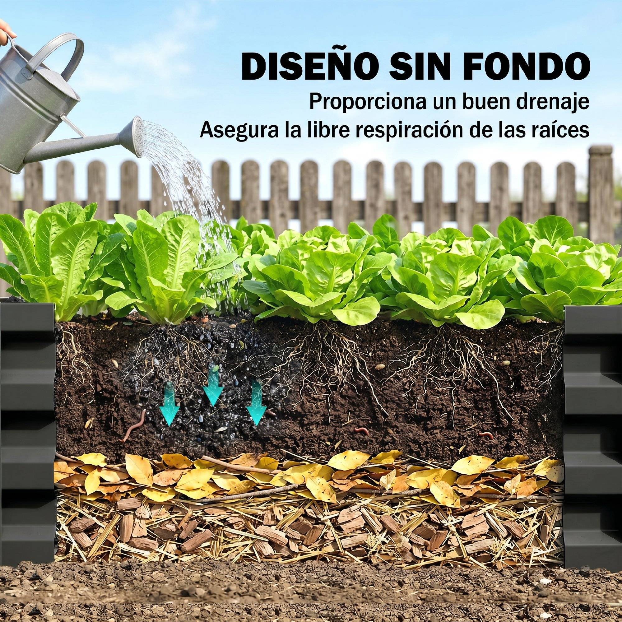 Lot de 2 jardinières rectangulaires d'extérieur en acier pour la culture de plantes et de fleurs sur terrasse, 100 x 60 x 30 cm, gris foncé - Image 7