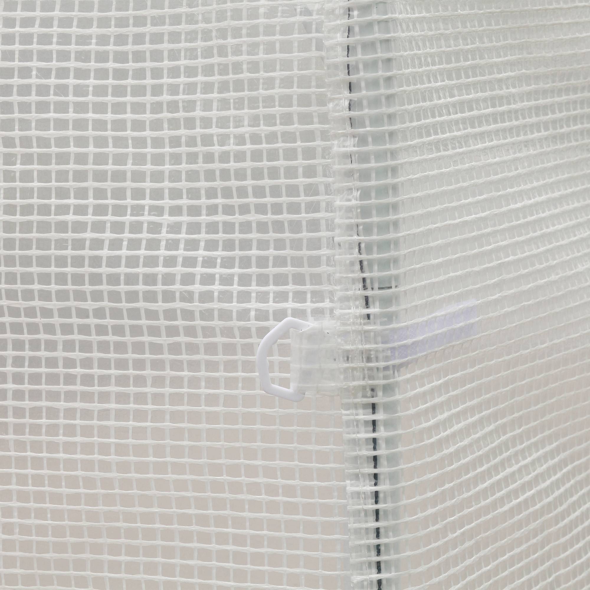Serre de Jardin Tunnel 6m² Acier galvanisé renforcé 4 fenêtres pour potager 3x2x1,9m Blanc - ComfortXL Outdoor Living - Image 10