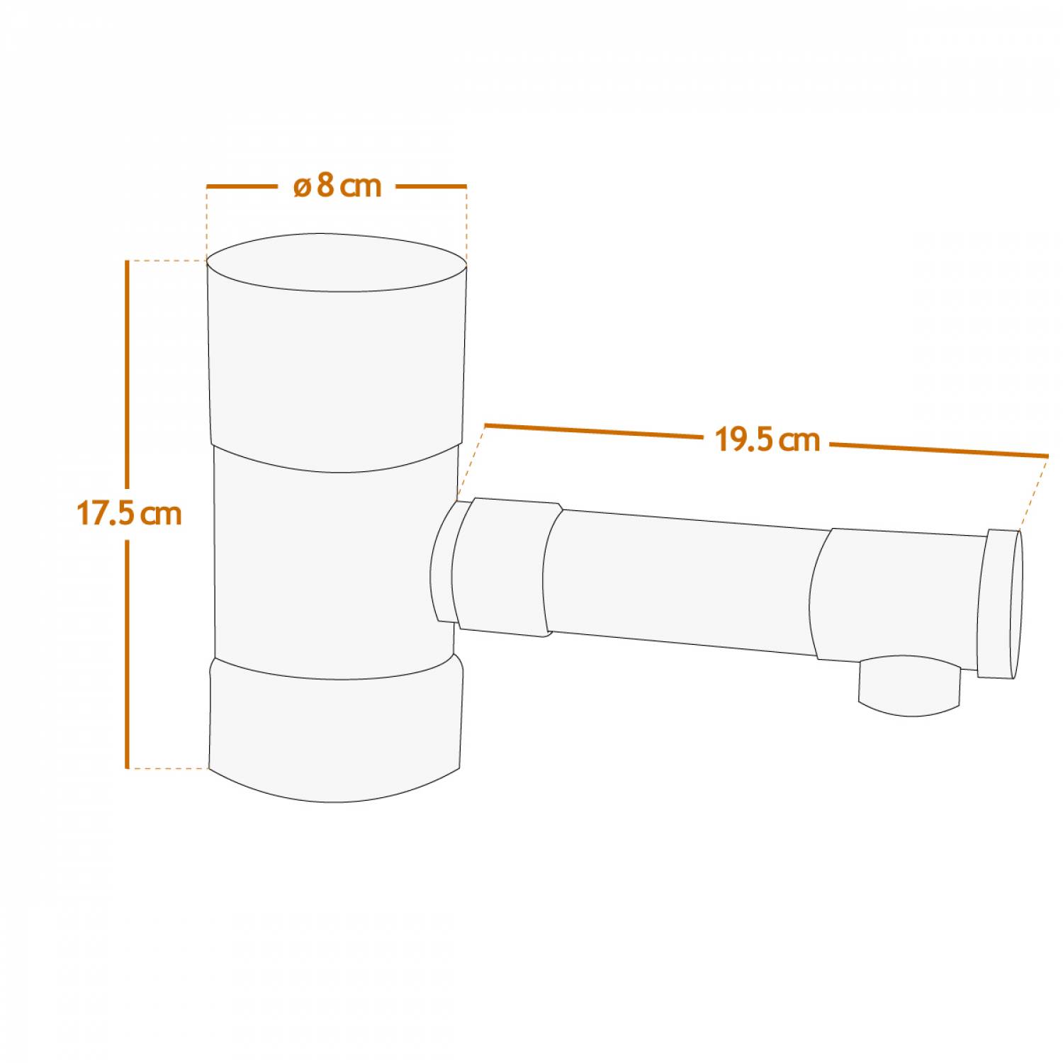 Linxor - Collecteur, récupérateur d'eau de pluie pour gouttière - Diamètre 8 cm - Linxor - Image 3
