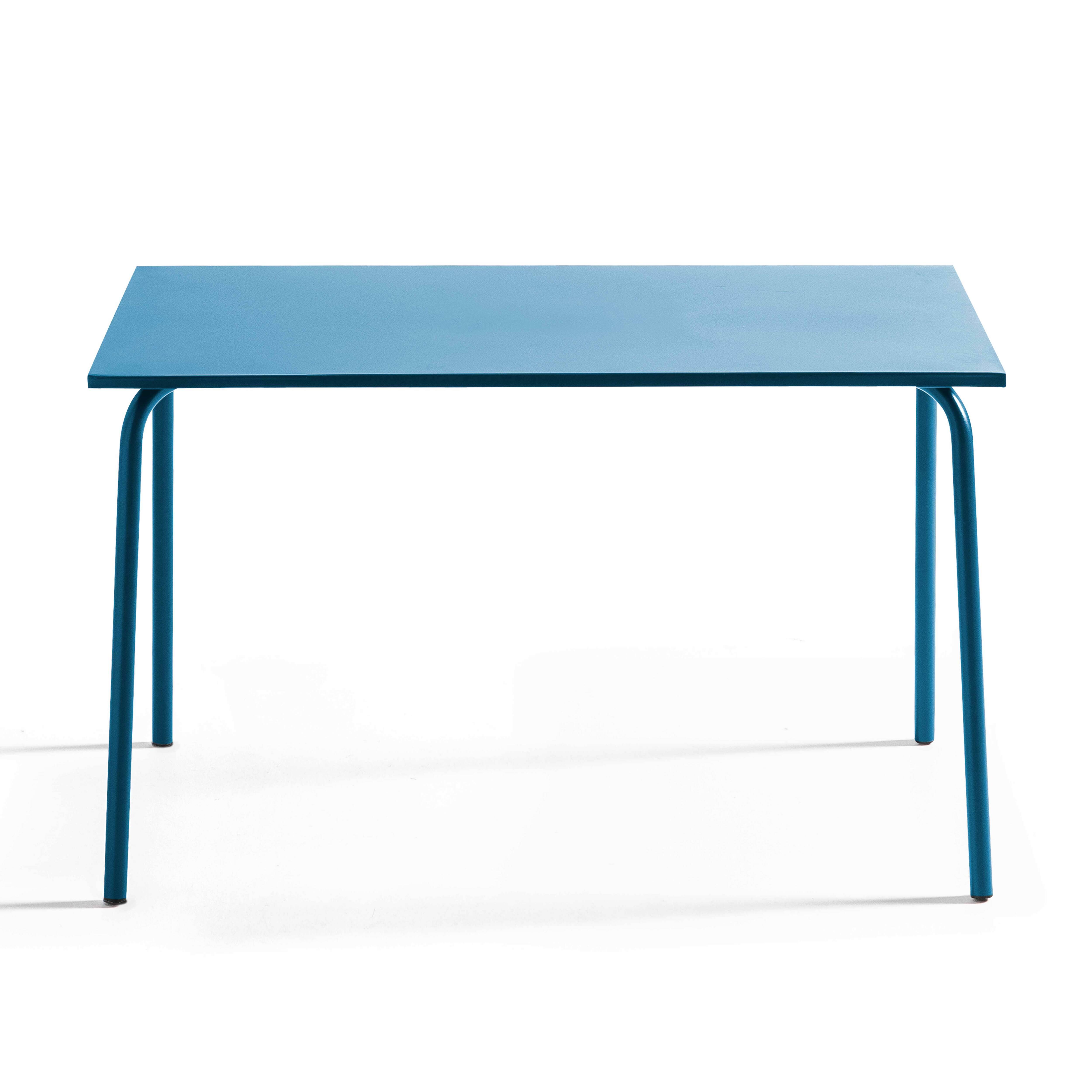 Oviala - Table de jardin en acier 6 places 120 cm bleu pacific Palavas - Oviala - Image 3