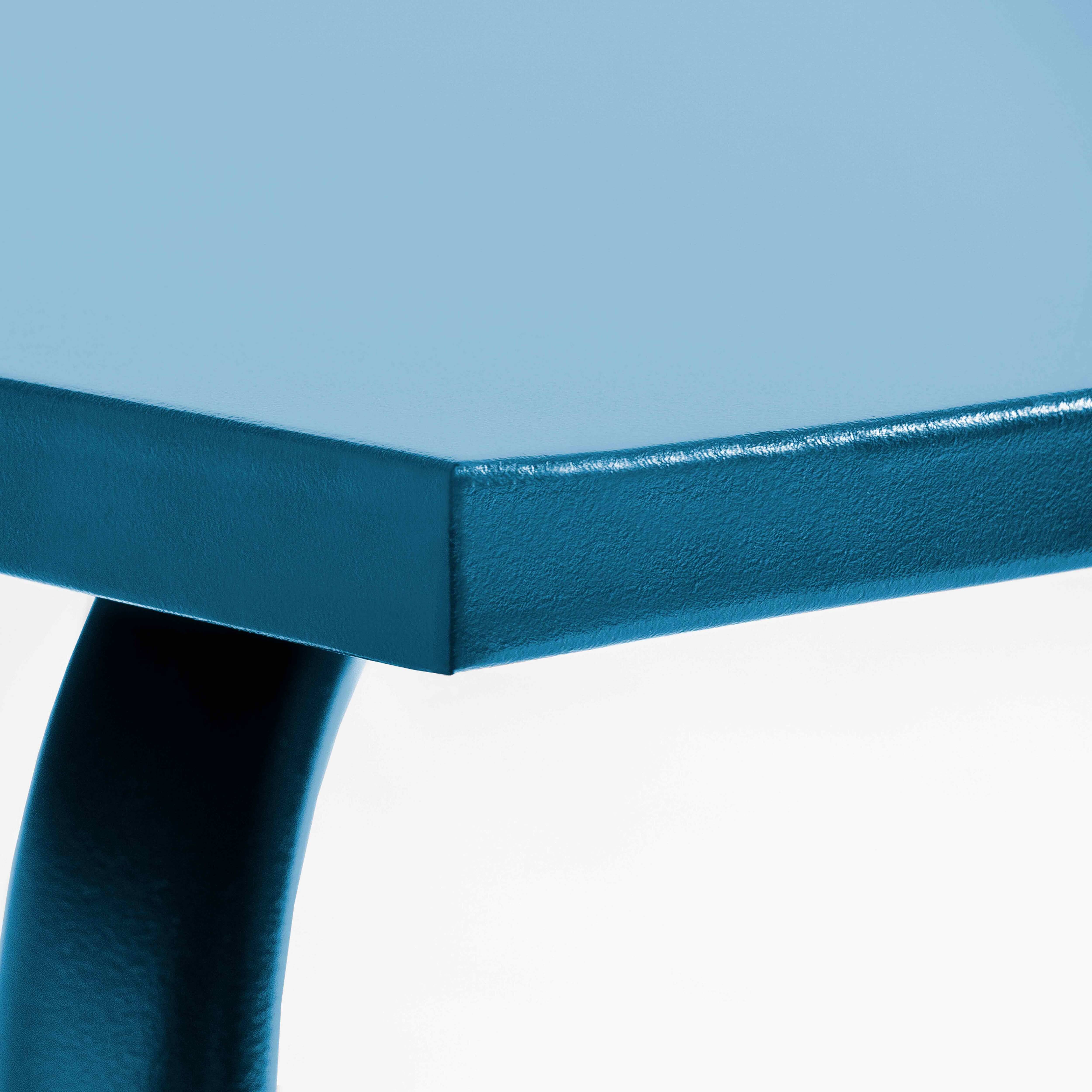 Oviala - Table de jardin en acier 6 places 120 cm bleu pacific Palavas - Oviala - Image 5