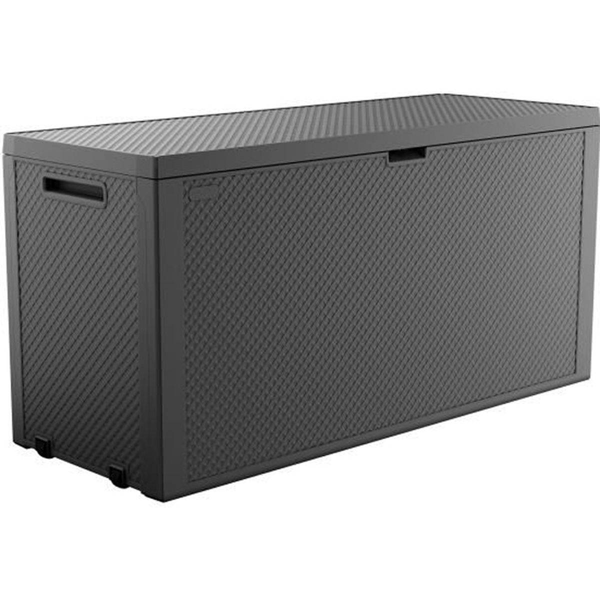 Keter - Coffre de rangement extérieur en résine polypropylène 277 L gris anthracite - Finition rotin tressé - Keter - Image 1