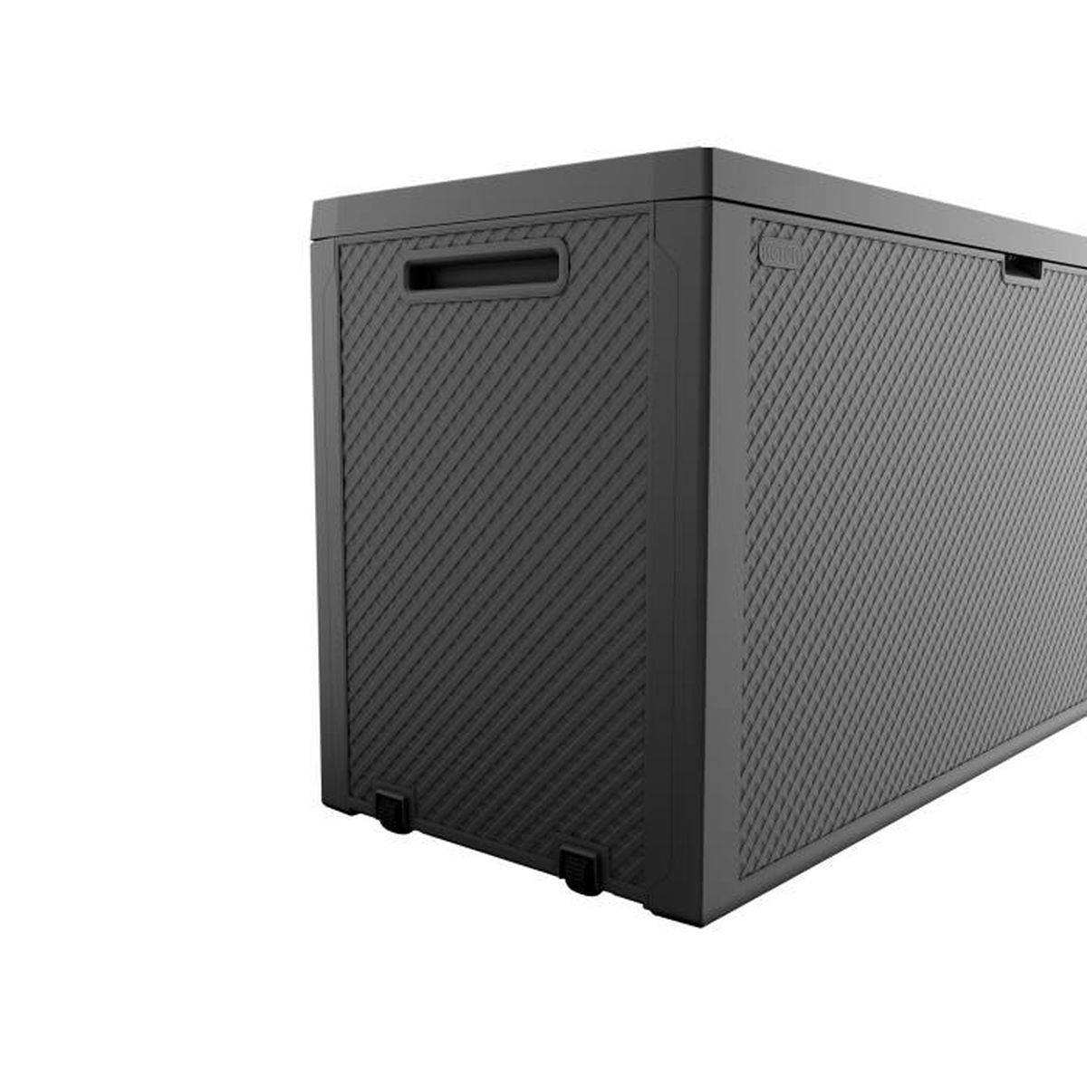 Keter - Coffre de rangement extérieur en résine polypropylène 277 L gris anthracite - Finition rotin tressé - Keter - Image 2