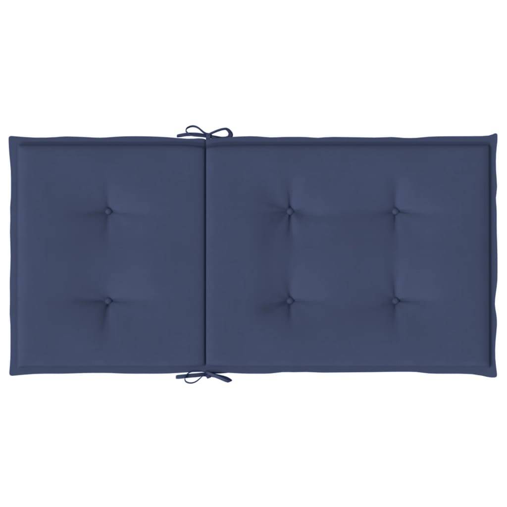 Lot de 4 Coussins Chaise de Jardin Dossier Bas Tissu Polyester Déperlant Bleu Marine 100x50x4cm – ComfortXL Outdoor Living - Image 7