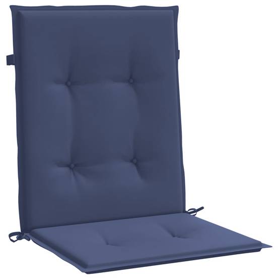 Lot de 4 Coussins Chaise de Jardin Dossier Bas Tissu Polyester Déperlant Bleu Marine 100x50x4cm – ComfortXL Outdoor Living - Image 5