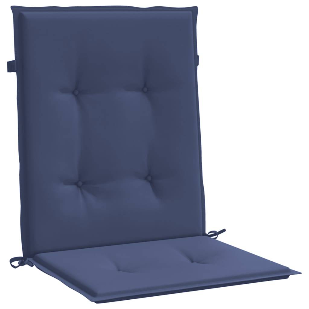 Lot de 4 Coussins Chaise de Jardin Dossier Bas Tissu Polyester Déperlant Bleu Marine 100x50x4cm – ComfortXL Outdoor Living - Image 5