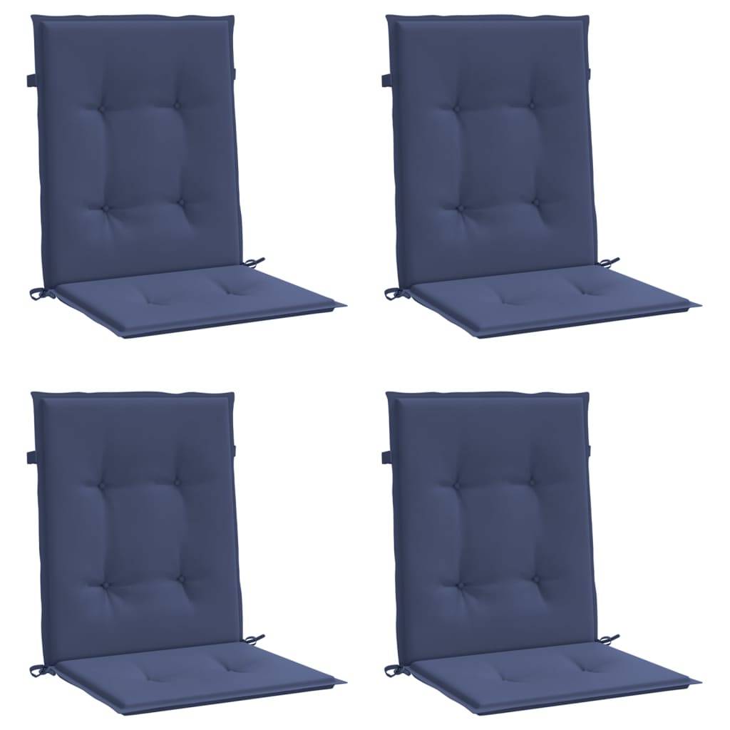 Lot de 4 Coussins Chaise de Jardin Dossier Bas Tissu Polyester Déperlant Bleu Marine 100x50x4cm – ComfortXL Outdoor Living - Image 3