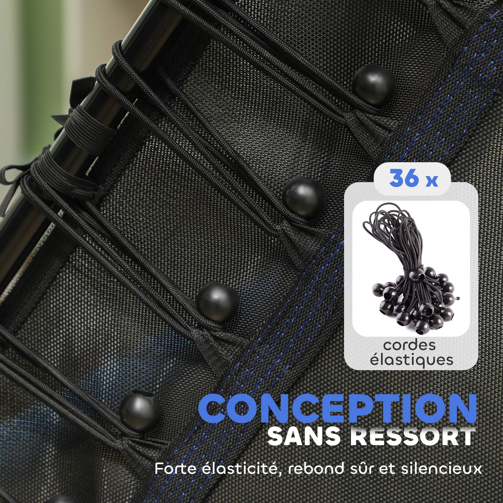 Trampoline pour enfant Ø 1,63 x 1,9 m filet de sécurité porte zippée 6 poteaux rembourrés inclus - Image 7