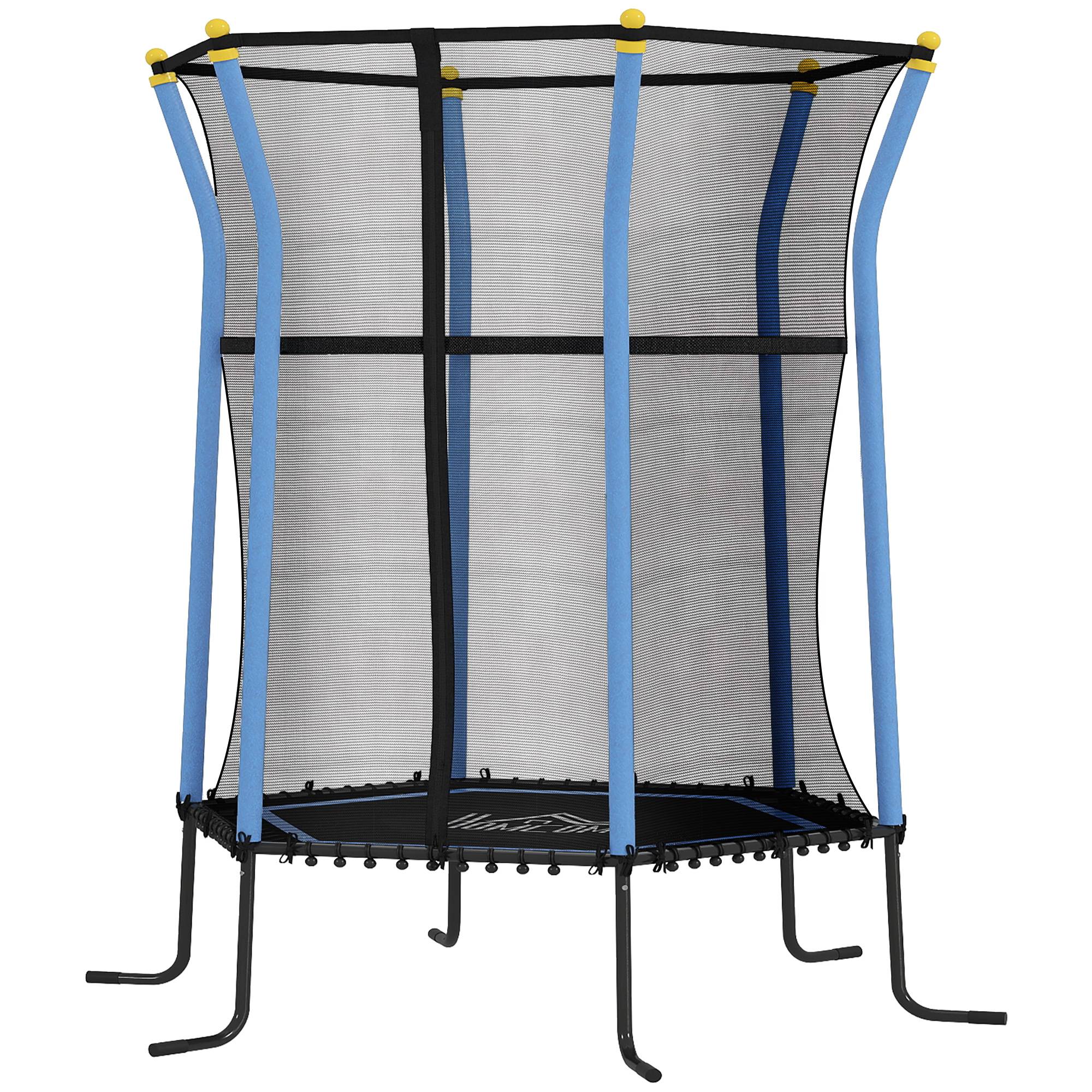 Trampoline pour enfant Ø 1,63 x 1,9 m filet de sécurité porte zippée 6 poteaux rembourrés inclus - Image 2
