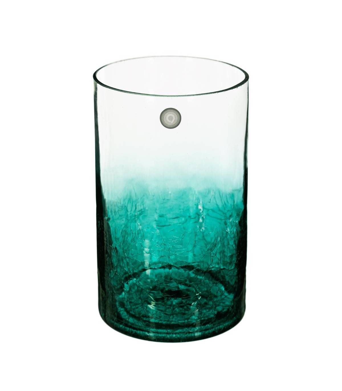 Vase cylindrique en Verre craquelé H 20 cm - Image 1
