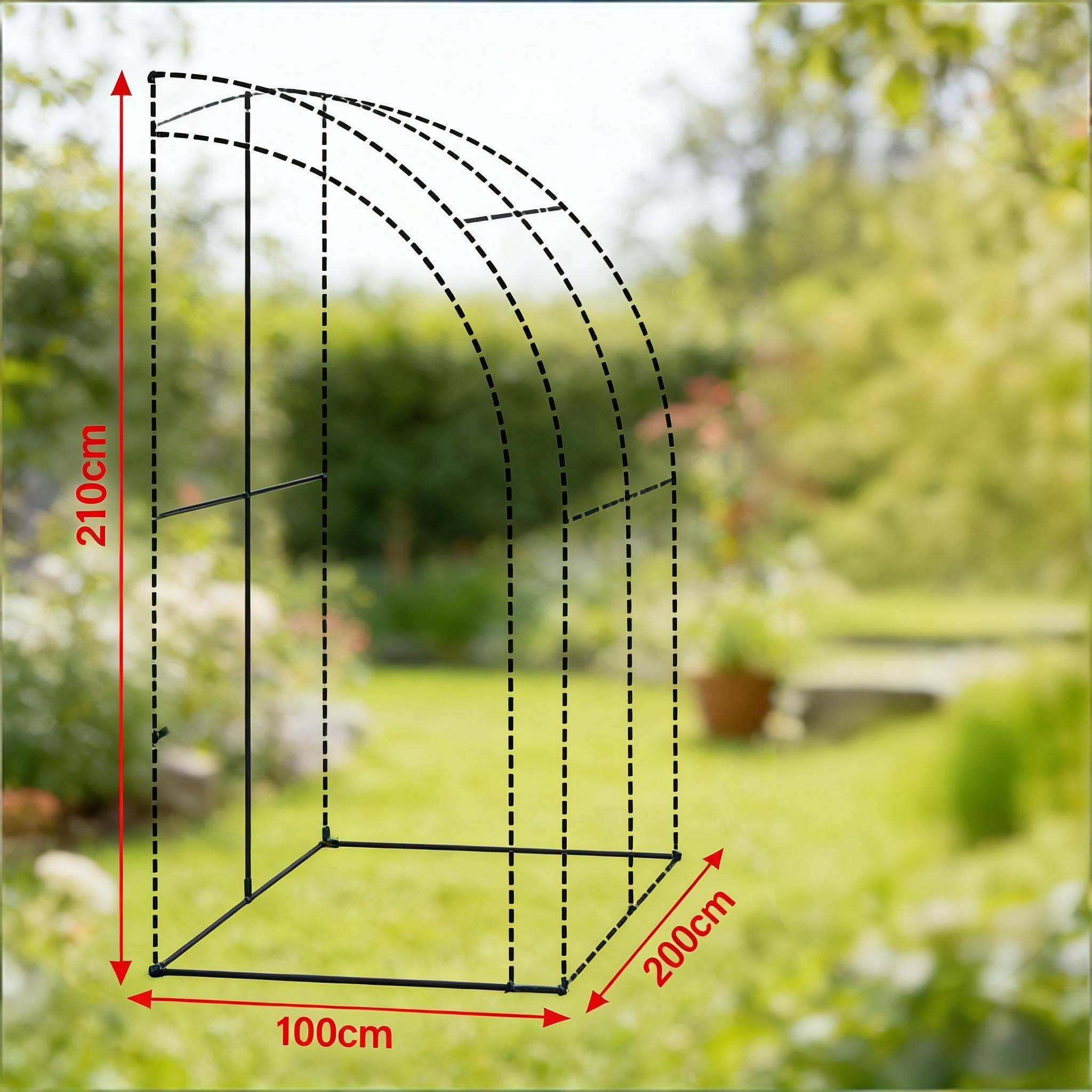 Serre adossée de jardin Métal PE pour plantes protection 200x100x210cm Vert - ComfortXL Outdoor Living - Image 2