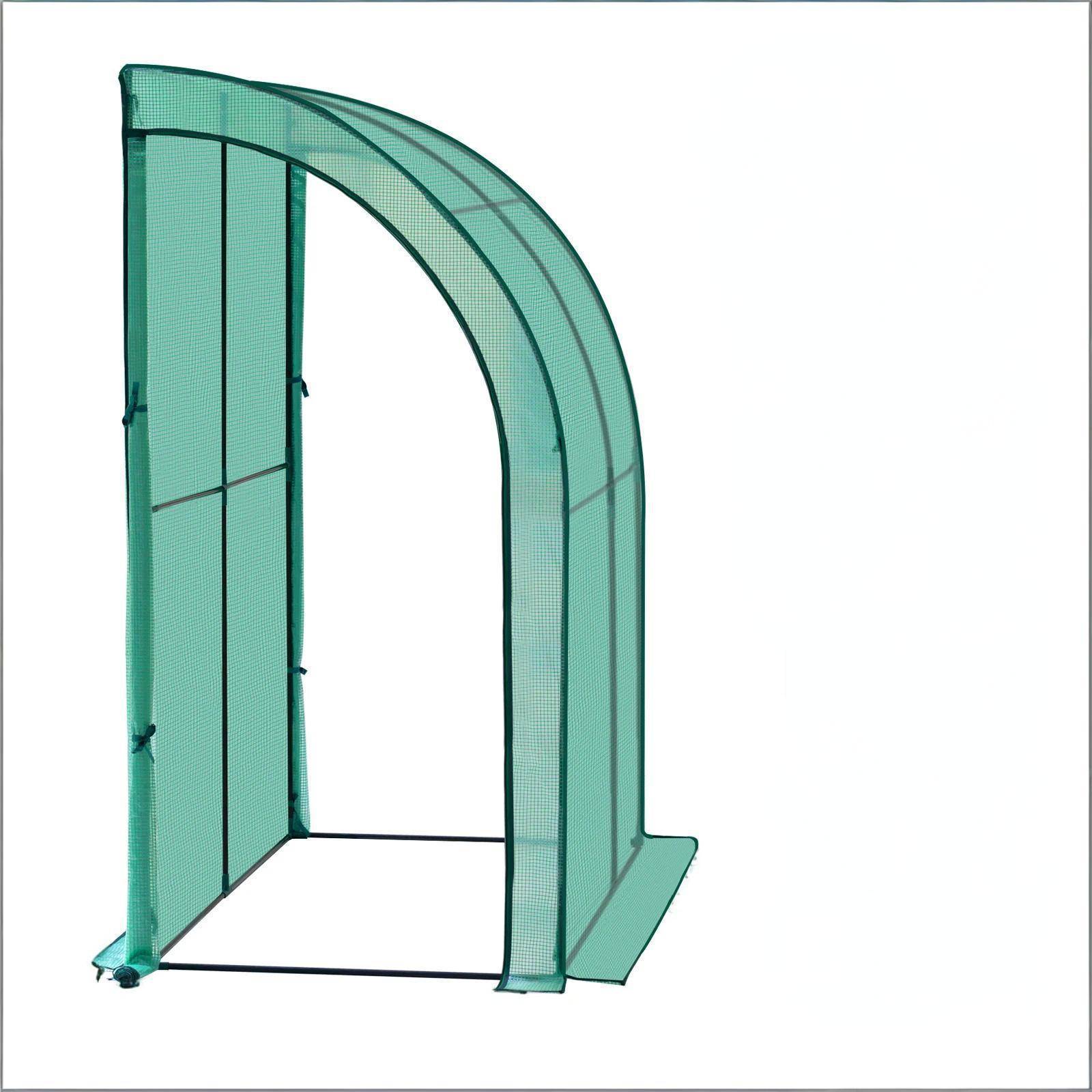 Serre adossée de jardin Métal PE pour plantes protection 200x100x210cm Vert - ComfortXL Outdoor Living - Image 7