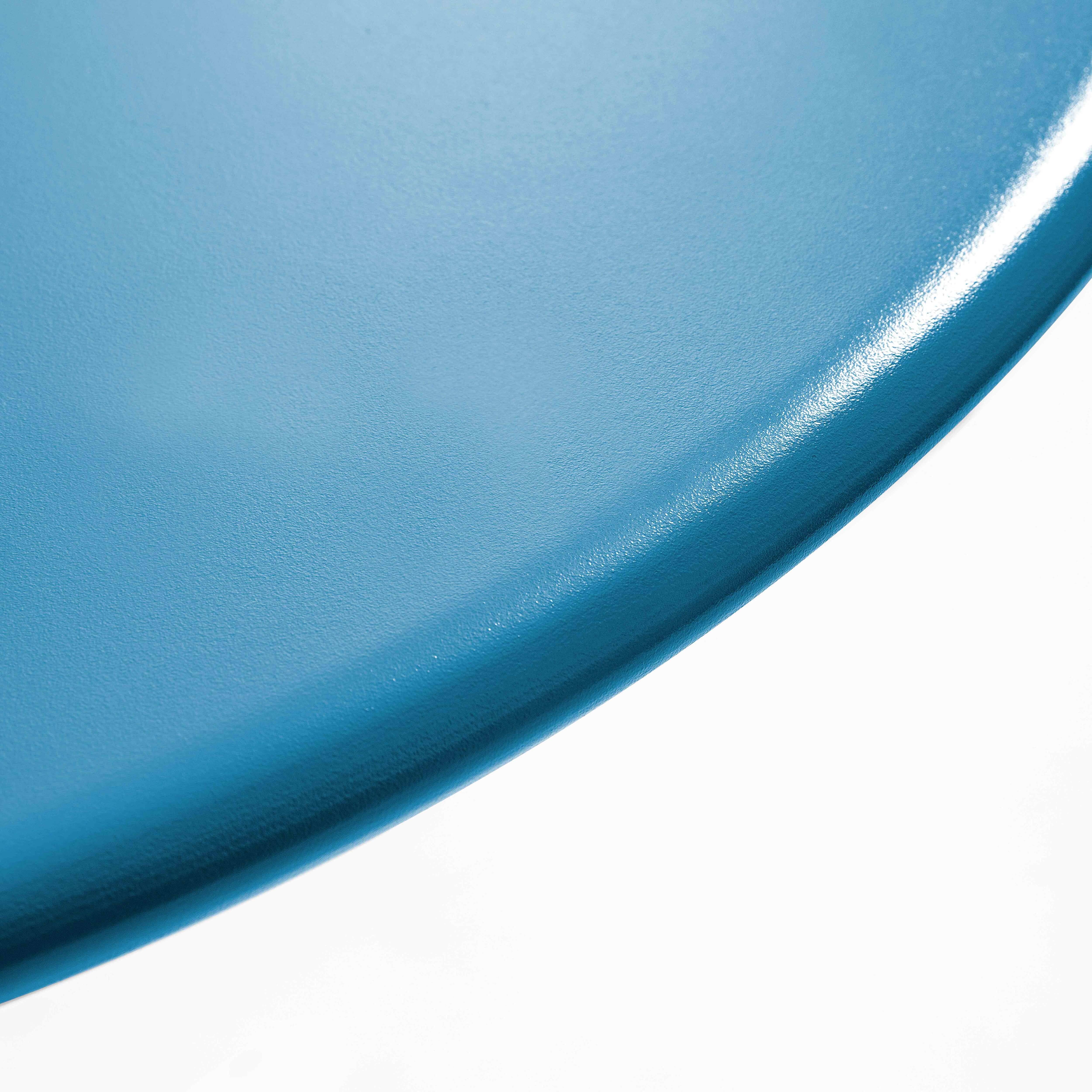 Oviala - Ensemble table de jardin ronde et 6 fauteuils acier bleu pacific Palavas - Oviala - Image 6