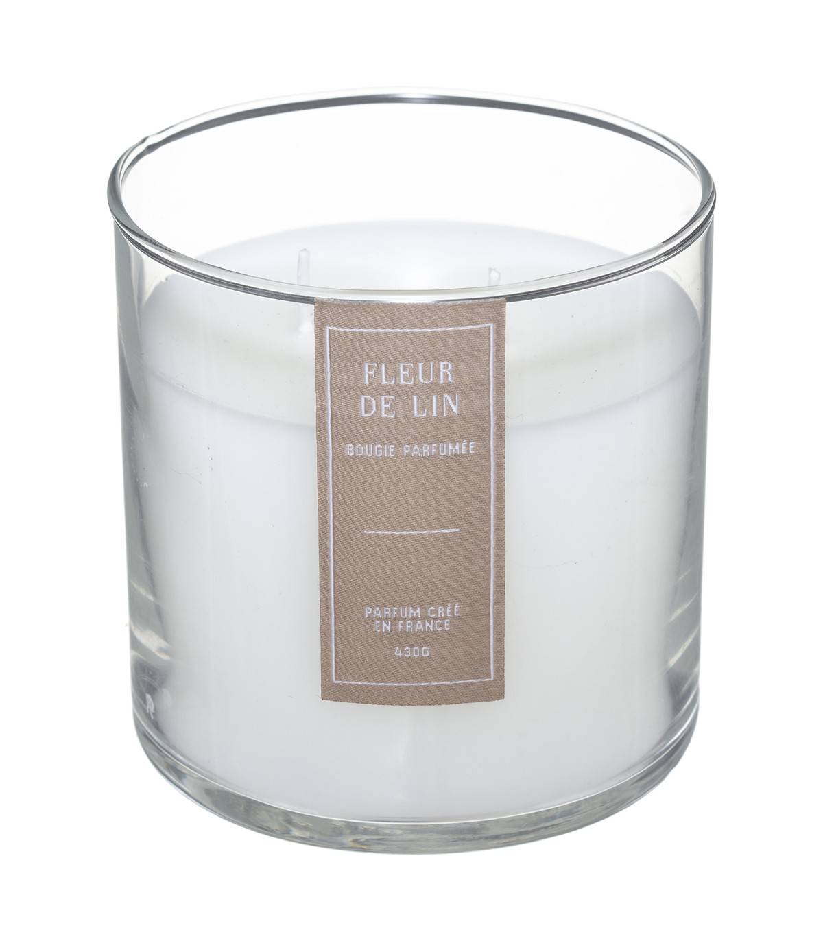 Bougie Parfumée 430 G Parfum Fleur de lin Pot en verre