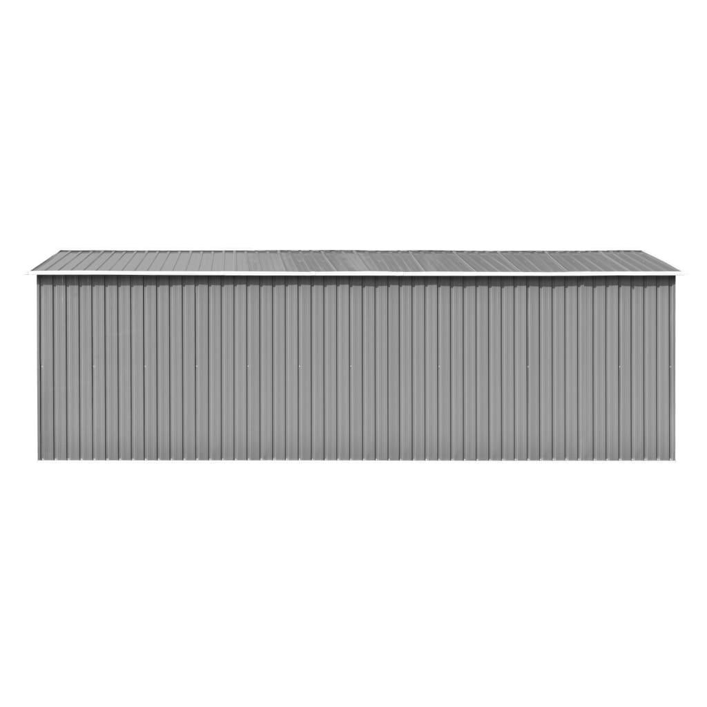 Abri de jardin cabane cabanon maison de stockage remise extérieur hangar outils robuste 257 x 580 x 181 cm métal gris - Image 4