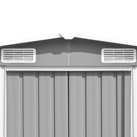 Abri de jardin cabane cabanon maison de stockage remise extérieur hangar outils robuste 257 x 580 x 181 cm métal gris - Image 5