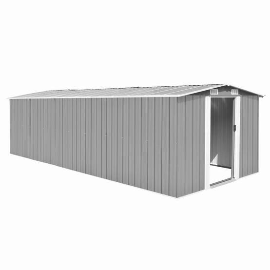 Abri de jardin cabane cabanon maison de stockage remise extérieur hangar outils robuste 257 x 580 x 181 cm métal gris - Image 1
