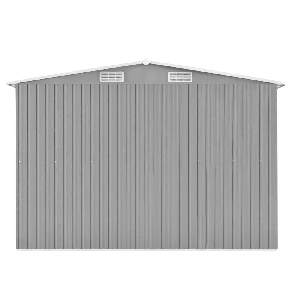 Abri de jardin cabane cabanon maison de stockage remise extérieur hangar outils robuste 257 x 580 x 181 cm métal gris - Image 3