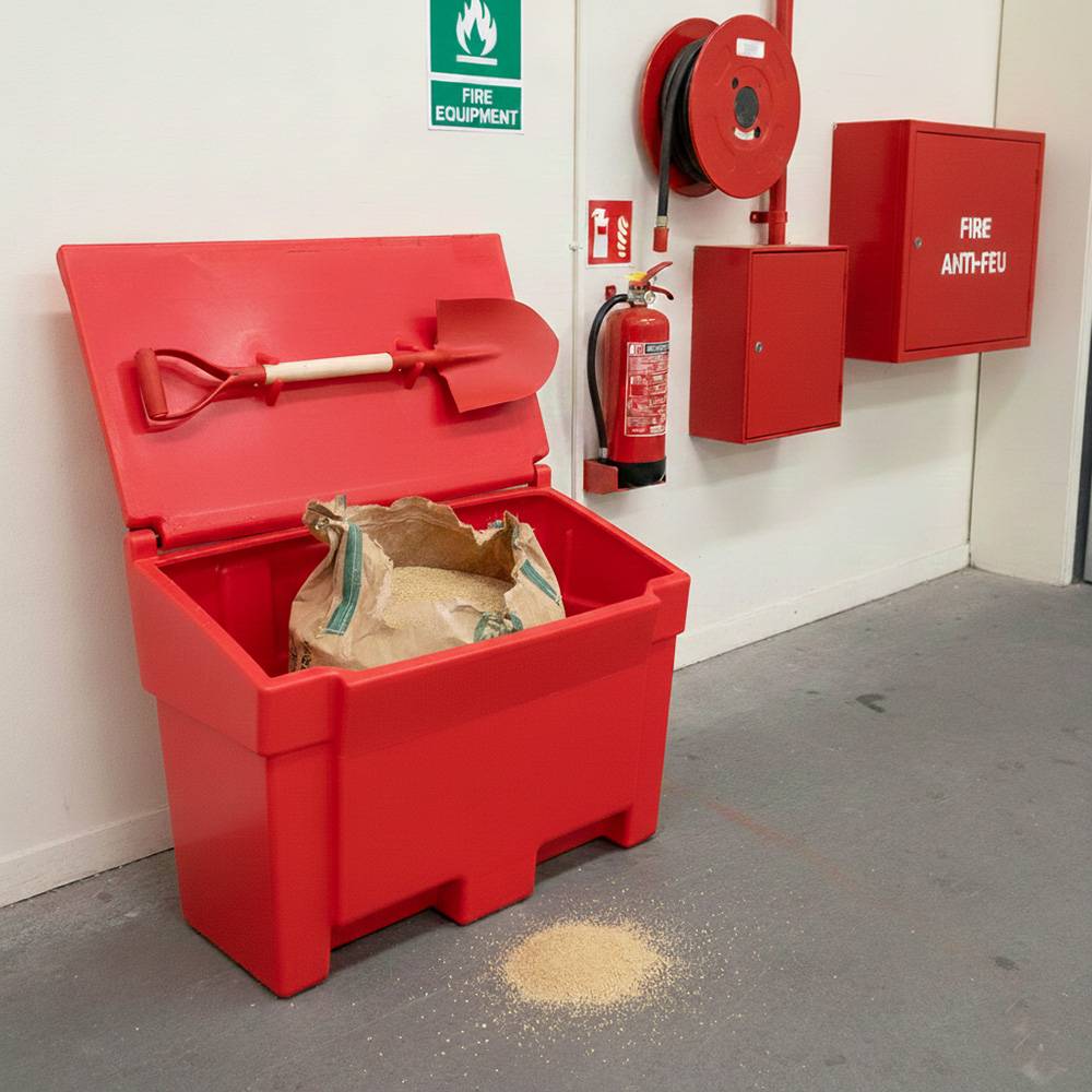 Bac à sable incendie/ à sel de déneigement 200l+pelle-plast'up rotomoulage - Image 3