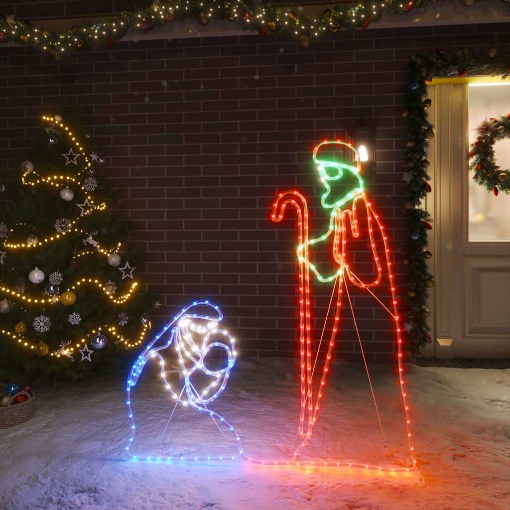 ComfortXL - Figurine Noël Lumineuse Marie et Joseph 264 LED Déco Crèche Jardin Multicolore – ComfortXL Outdoor Living