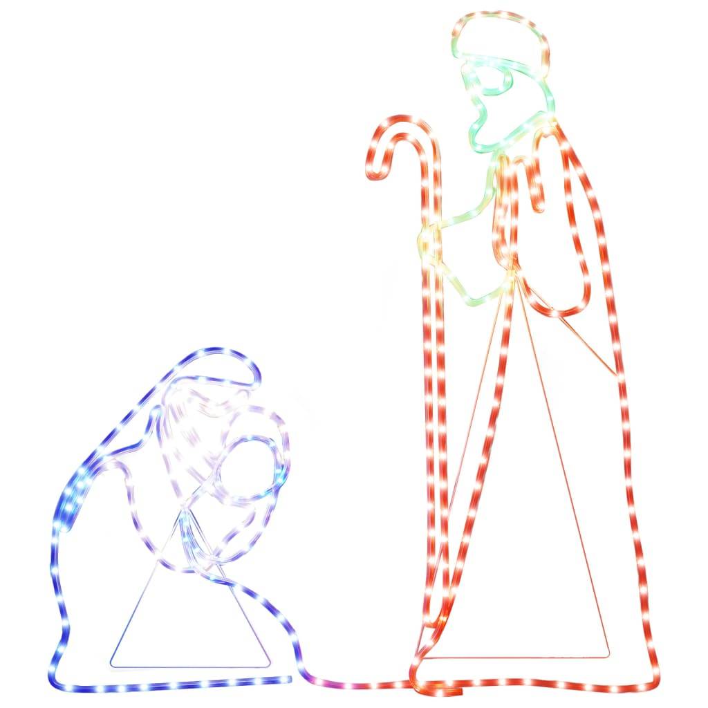 ComfortXL - Figurine Noël Lumineuse Marie et Joseph 264 LED Déco Crèche Jardin Multicolore – ComfortXL Outdoor Living - Image 2