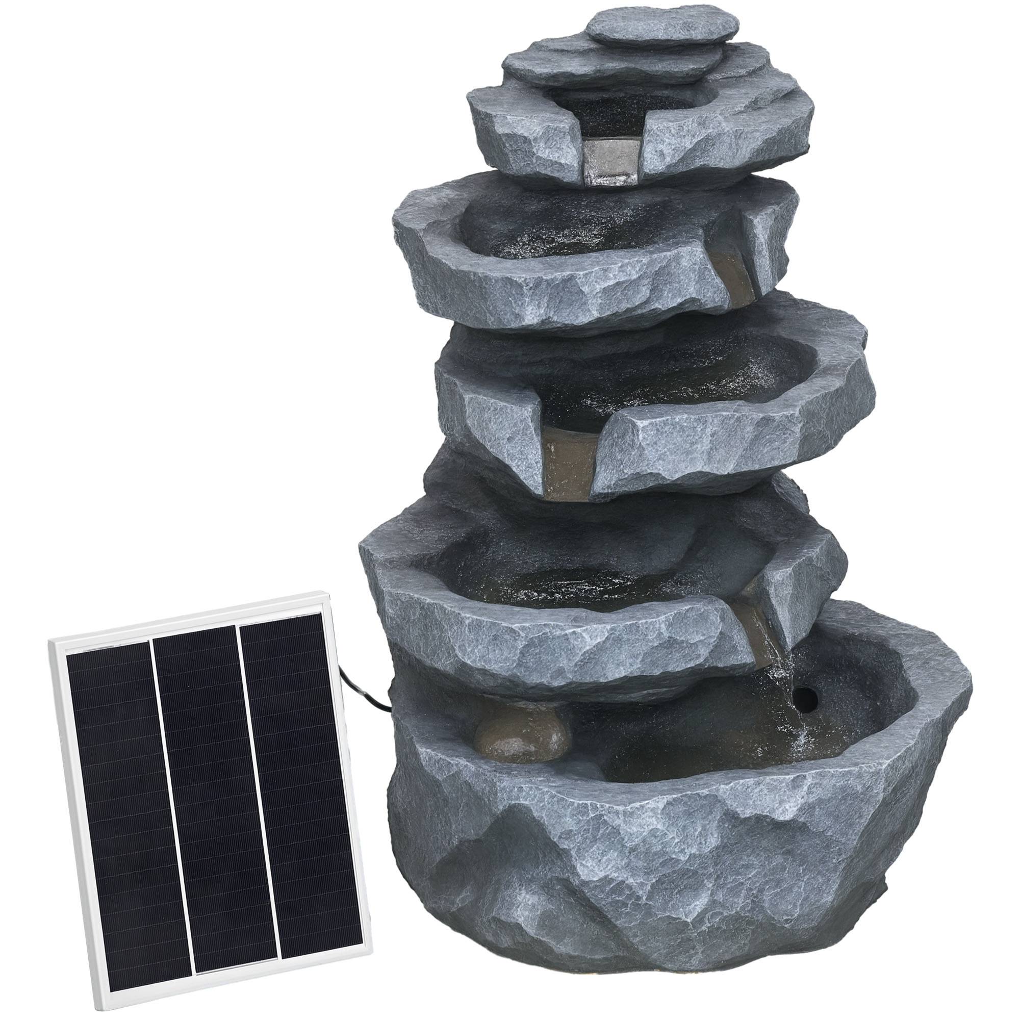 Fontaine de jardin résine gris 38 x 31 x 55 cm - PANGIVO - Image 1