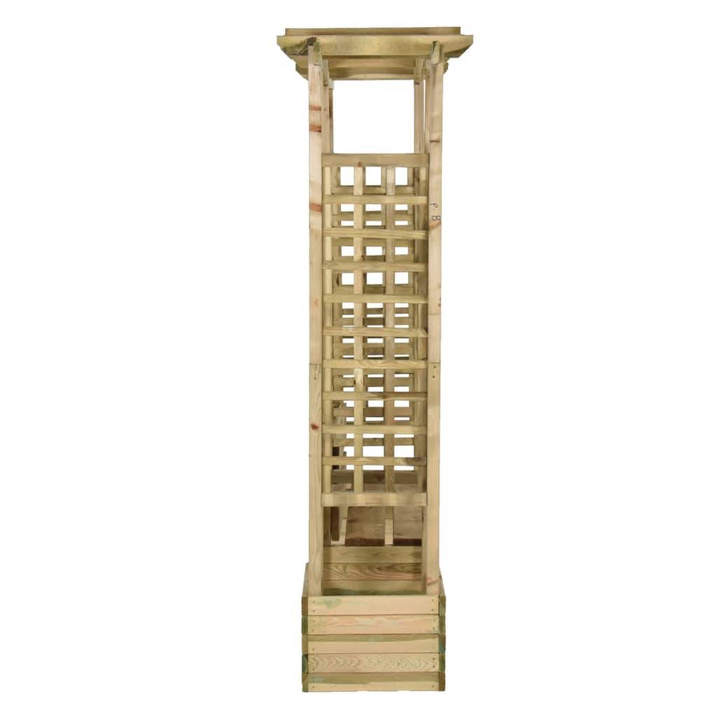 ComfortXL - Arche de Jardin Bois Pin Banc Intégré 2 Bacs à Fleurs Tonnelle Rosiers 198cm - ComfortXL Outdoor Living - Image 4