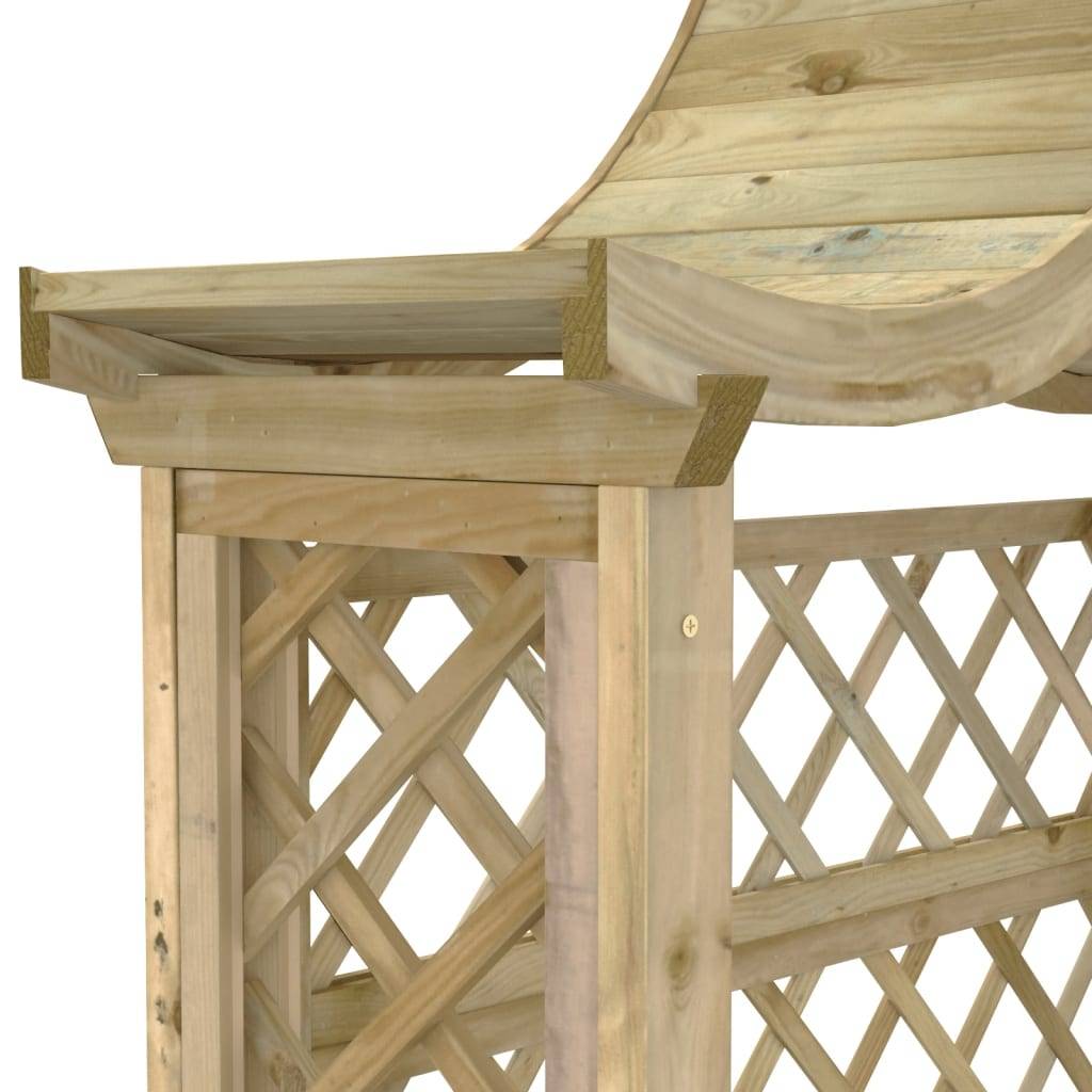 ComfortXL - Arche de Jardin Bois Pin Banc Intégré 2 Bacs à Fleurs Tonnelle Rosiers 198cm - ComfortXL Outdoor Living - Image 7