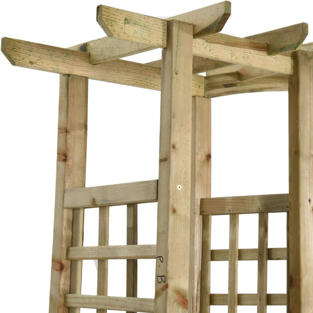 ComfortXL - Arche de Jardin Bois Pin Banc Intégré 2 Bacs à Fleurs Tonnelle Rosiers 198cm - ComfortXL Outdoor Living - Image 5