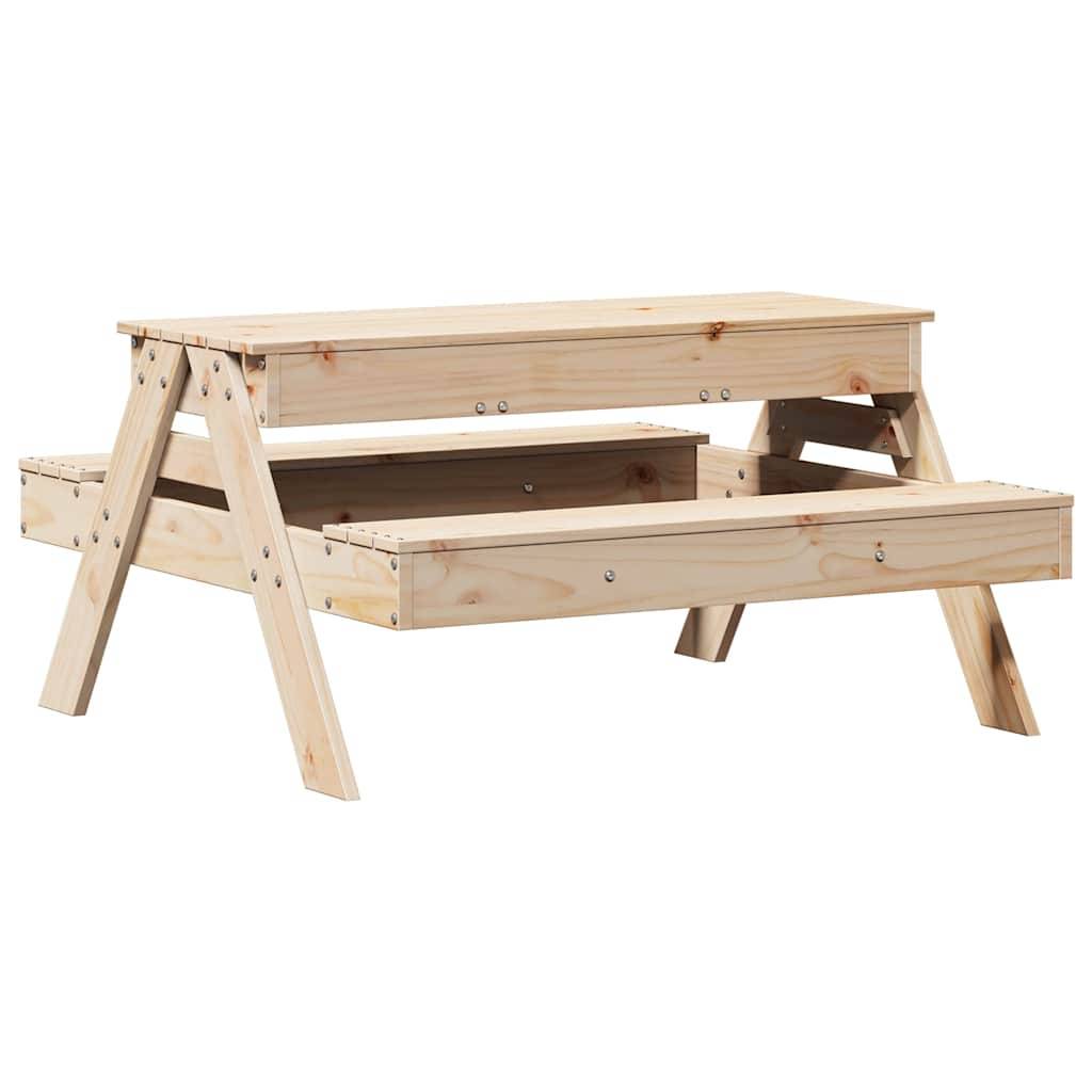 PANGIVO - Table de pique-nique avec bac à sable pour enfants bois massif de pin 99,5 x 105 x 52 cm, Poids :19kg - PANGIVO - Image 2