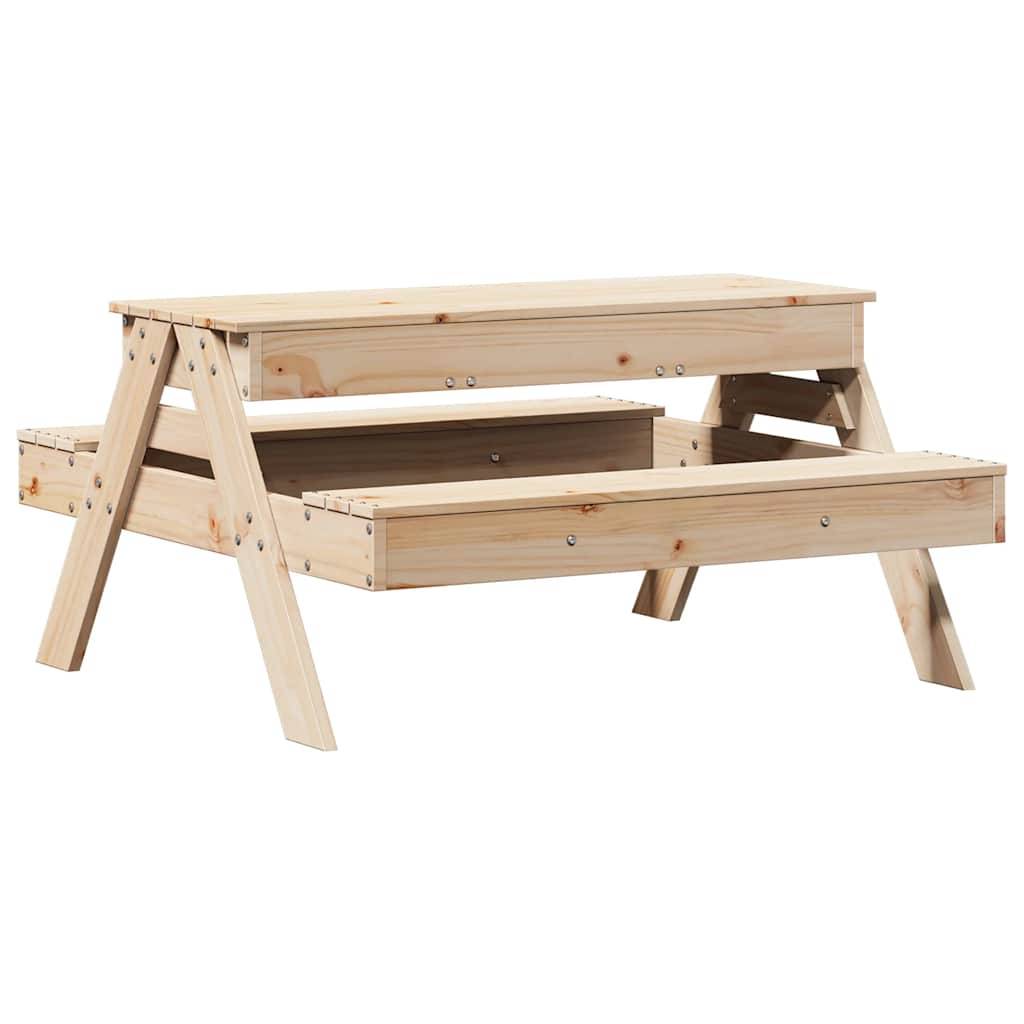 PANGIVO - Table de pique-nique avec bac à sable pour enfants bois massif de pin 99,5 x 105 x 52 cm, Poids :19kg - PANGIVO - Image 7