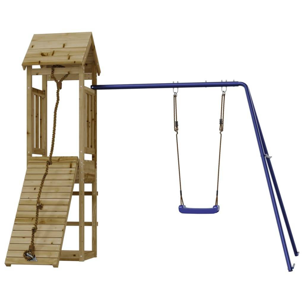Helloshop26 - Aire de jeux d'extérieur balançoires toboggan portiques robuste jeux jardin 238 x 196 x 207 cm bois de pin imprégné - Image 2