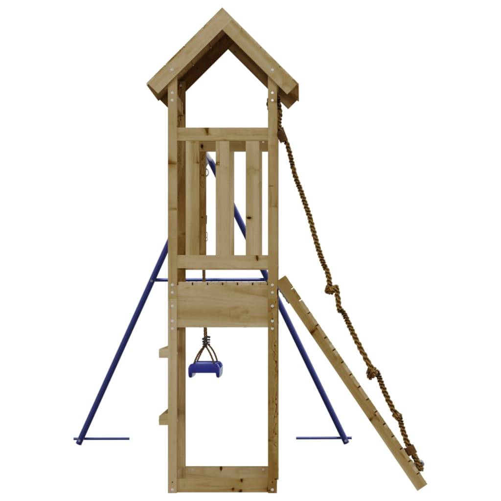 Helloshop26 - Aire de jeux d'extérieur balançoires toboggan portiques robuste jeux jardin 238 x 196 x 207 cm bois de pin imprégné - Image 4
